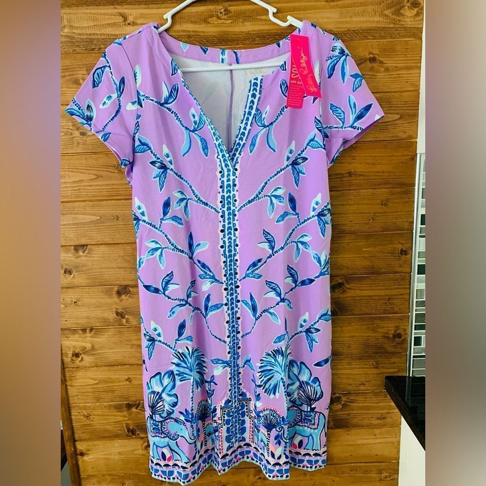 Lilly Pulitzer UPF 50+ Sophiletta Dress Purple Iris Slathouse Jungle Engineered